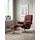 Relaxsessel Mayfair Leder 79 x 102 x 73 cm Rot mit Hocker