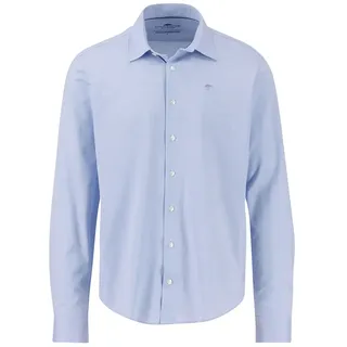 Fynch Hatton 24/7 Explorer Structure Jersey Langarmhemd - Crystal Blue - L