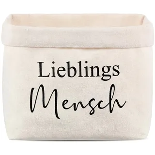Xuniea Geschenkkorb Leer Lieblingsmensch Geschenk Brotkorb aus Stoff Herzenmensch Geschenkidee Beste Freundin Geschenke Geschenktasche Brottasche für Partner Bestie Kollegen Familie Geburtstag (Weiß)