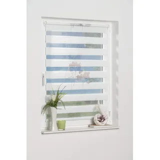 K-HOME Doppelrollo Denia 40 x 150 cm Petrol-Grau