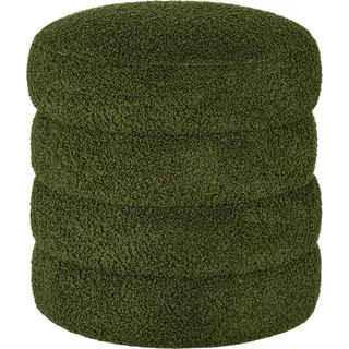 Homcom Sitzhocker, Fußhocker, Runder Polsterhocker, Fußstütze mit Sitzkissen , Grün , Holz , Füllung: Schaumstoff , Rundform,Rund , 40x45x40 cm , Wohnzimmer, Sessel, Hocker & Hockerbänke, Sitzhocker