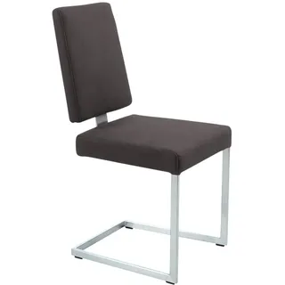 K+W Komfort & Wohnen Freischwinger () stabiles Hochkantgestell, in Leder oder Microfaser, braun