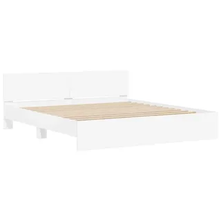 vidaXL Bettgestell mit Kopfteil Weiß 137 x 190 cm Holzwerkstoff - Weiß