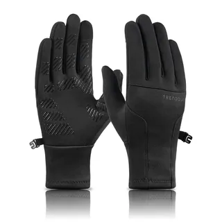 TRENDOUX Thermohandschuhe Damen Winter Warme: Warm Winter Handschuhe Mit Touchscreen-Funktion, Winddichte Schmale Passform rutschfeste Sport Handschuhe Für Kaltes Wetter Indoor Outdoor - Schwarz M