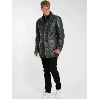 Lederjacke JCC "Lederjacke 3102236", Herren, Gr. 48, grau (graphite grau), Obermaterial: 100% Lammleder LEL. Futter: 100% Polyester PES., Jacken Lederjacke