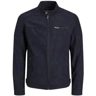 JACK & JONES Kunstlederjacke Herren,Schwarz (Jet Black/Fake Suede),XL