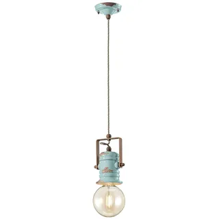 Industrielle städtischen Eisen und Vintage-Keramik-Kronleuchter Rot 1 Licht E27 19Cm - Rot