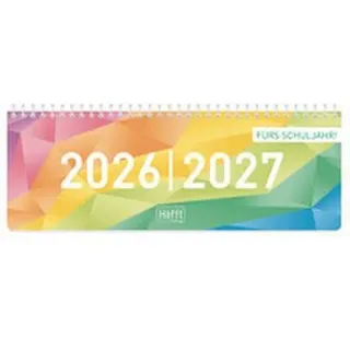 Häfft Tischquerkalender Rainbow 2026/2027 Bunt