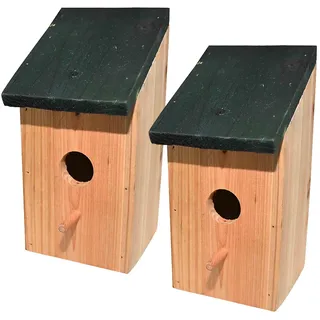 Ram© 2 X Holz Holz Vogel Nistkasten Nest Vogelhaus Kleine Vögel Blaumeise Rotkehlchen Spatz Vogelhaus Futterhaus