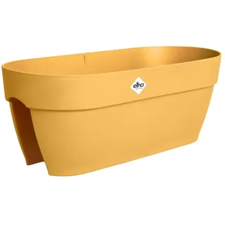 elho Vibia Campana Flower Bridge 60 - Blumenkasten Balkon mit Halterung - 100% recyceltes Plastik - L 59 x B 26 x H 22 cm - Gelb/Honig Gelb