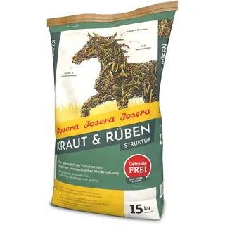 JOSERA Kraut & Rüben Struktur (1 x 15 kg) | Premium Pferdefutter | Getreidefreier Strukturmix | Stärke- & zuckerreduziert| 1er Pack