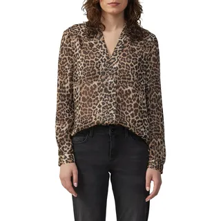 QS Leicht transparente Chiffonbluse mit All-Over-Print