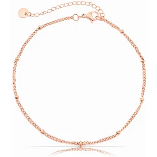 Made by Nami Edelstahl Damen Fußkettchen mit starkem Karabiner-Verschluss - verschiedene Designs - Frauen Fußkette Rosé-Gold - Mädchen Fußschmuck - Geschenk für Sie (Rose-Gold Orb)