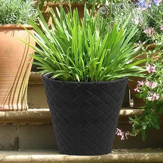 Blumentopf "Matuba" ø35cm H32cm Pflanzen Übertopf schwarz Dekoration Kunststoff