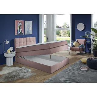 INOSIGN Boxspringbett »Fornoli«, inkl. Topper und Bettkasten, H3 in zwei Matratzenarten, rosa,