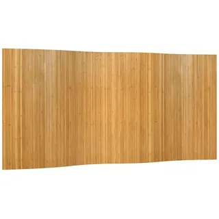 vidaXL Paravent Natur Breite 400 Cm Höhe 165 Cm Bambus , Braun , Holz , 0.2x165x400 cm , Wohnzimmer, Raumteiler, Paravents