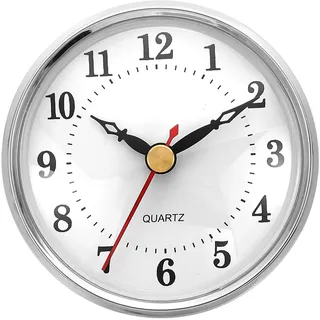 PATIKIL 80mm Quarz Uhrwerk Wanduhr, Stille Arabische Ziffern Kaminuhren, Ersatz für Tischuhr, Stehuhr, Standuhr (Silberfarben/Weiß Stil 14)