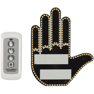 Mister Gadget LED-Leuchtschild Fernbedienung 3 Anzeigen Schwarz | Metall, ferngesteuertes Leuchtschild, 3 personalisierbare Anzeigen, LED, Events, 14,5x11,9 cm, Schwarz