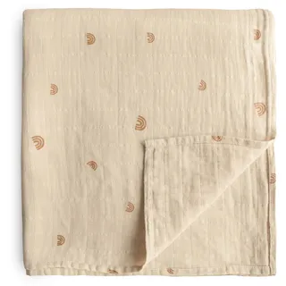 Mushie Musselin Baby Wickeldecke | 100% Bio-Baumwolle | Sichere, Hochwertige & Langlebige Erstausstattung für Kleinkinder Kinder Jungs & Mädchen (Rainbow)