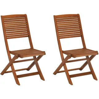 Gardenson Klappsessel-Set , Akaziefarben , Holz , Akazie , Hartholz , X-Form , 47x89x62 cm , FSC 100% , klappbar , Esszimmer, Stühle, Klappstühle