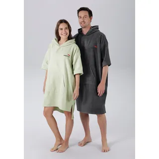 Badeponcho KANGAROOS "Summer, ideal für Sauna, Spa & im Urlaub, Damen & Herren" Gr. L, grün, L/XL, Baumwolle, Hausmäntel, Badeponcho, Surfponcho, mit Bauchtasche, 100% Baumwolle, Frottee, Topseller
