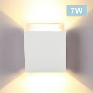 VINGO LED Wandlampe Modern Square Wasserdicht IP65 Aussen Lampe Wandleuchte 7W - Weiß