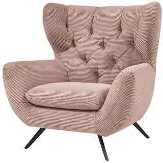 Candy Ohrensessel Beatrice Samt-Optik 100 x 106 x 95 cm rosa