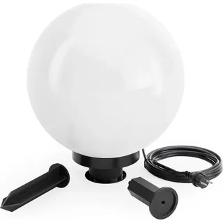 XPOtool Wiltec Kugelleuchte Ø 30 cm mit Erdspieß, Gartenleuchte 40 W mit Kugellampe, Gartenbeleuchtung mit E-27 Fassung, IP44 Außenbeleuchtung Garten