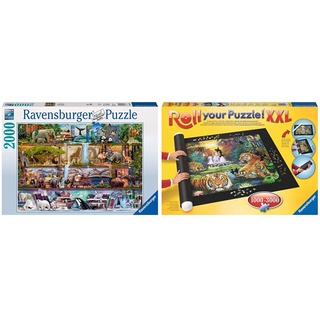 Ravensburger Puzzle 16652 - Aimee Stewart: Großartige Tierwelt - 2000 Teile Puzzle, Motiv von Aimee Stewart & Roll Your Puzzle XXL - Puzzlematte für Puzzles mit bis zu 3000 Teilen