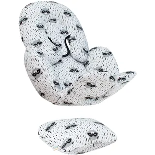 JYOKO Kids Sitzverkleinerer Antiallergikum Universal Baby 100% Baumwolle (Raccoon, Enthält Kopf-, eine Körper- und eine Rückenstütze)