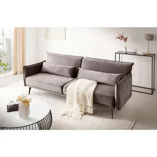 SalesFever 3-Sitzer Sofa mit Schlaffunktion 207x86x88 cm | Grau | 368510