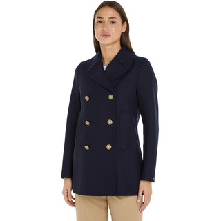 Tommy Hilfiger Damen Jacke Wool Blend Classic Übergangsjacke, Blau (Desert Sky), 42