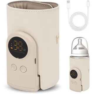 Tragbarer Flaschenwärmer mit USB-C-Anschluss, 6-stufiger Temperaturregelung (38–50 °C), intelligentem LCD-Display – ideal zum Erwärmen von Säuglingsnahrung und Babynahrung. Ein Muss für unterwegs.