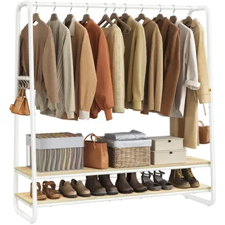 VASAGLE Garderobenständer RGR119W09 naturbeige-mattweiß