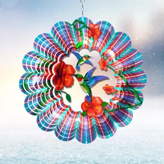 Eiryhope Kolibri-Windspiel für den Außenbereich, hängende Windskulpturen und Spinner, erzeugt kinetische 3D-Effekte, Kolibri-Dekoration, Gartendekoration, einzigartiges Geschenk