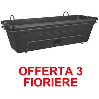 ANGEBOT 3 BLUMENKÄSTEN GREEN BASICS TROUGH ALLIN1 50CM LIVING SCHWARZ ELHO