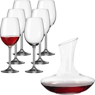 Leonardo DAILY Rotweingläser Dekanter Set 7-teilig - Rot