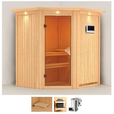 Bild von Sauna »Tomke«, (Set), 3,6-kW-Bio-Plug & Play Ofen mit externer Steuerung beige