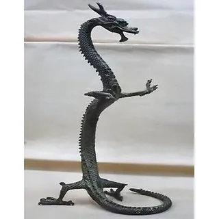 YUNHAO 100% echte Bronze Exquisite Bronze Chinesische Drache Statue Figuren 17 Zoll Höhe Garten Dekoration