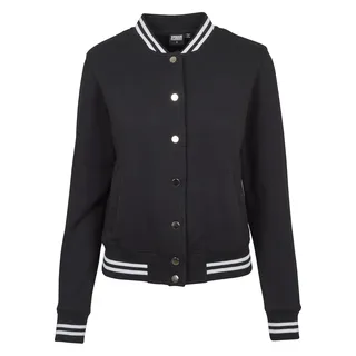 Urban Classics Damen Ladies College Sweat Jacket Sweatjacke,, per pack Schwarz (blk/blk 00017), X-Large (Herstellergröße: XL)