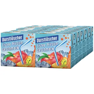 Durstlöscher Eistee Pfirsich Fruchtsaftgetränk 500ml 12er Pack