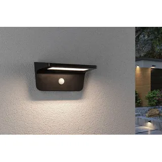 Paulmann Außenwandleuchte Kunststoff Metall 25,6 cm inkl. Bewegungsmelder grau