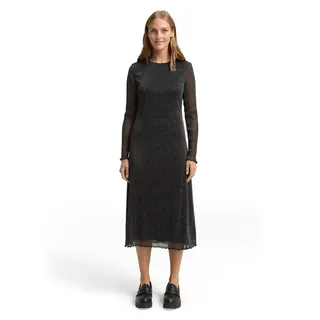 Tom Tailor Midikleid Schwarz/Silber Glitzer-Effekt 44