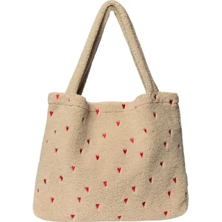 Studio Noos Tasche TEDDY HEARTS MOM-BAG ecru rot | 58x42cm