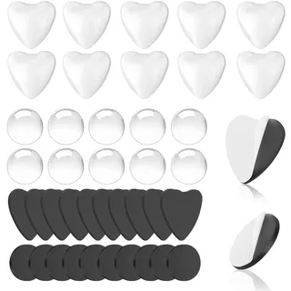UYUYong 20 Sets Fotomagnete Selbst Gestalten Glas Magnete Selbstklebend | Kühlschrankmagnet Foto Transparent Rund Herzform Glasnuggets Klar Herzform Runde Scheibe Magnete für DIY Kühlschrank Wand