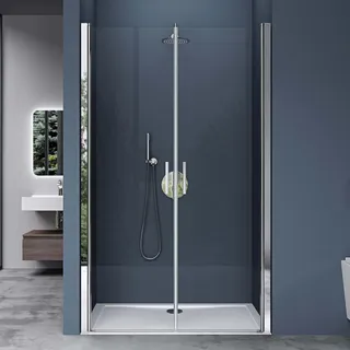 doporro Nischentür Duschtür 90x195cm Duschkabine 6mm ESG-Sicherheitsglas