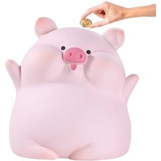 Sparschwein, Kawaii Kunststoff Sparschwein, Spardose Große mit openin für Banknote Münze Einsparungen, Zimmer Dekor Geschenke, Geburtstag Weihnachten Geschenke für Mädchen Jungen Erwachsene Kinder