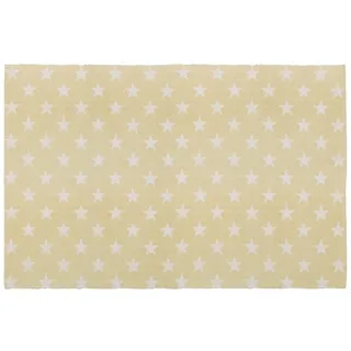 Unimasa Teppich Baumwolle Sterne 180 x 120 cm, Gelb