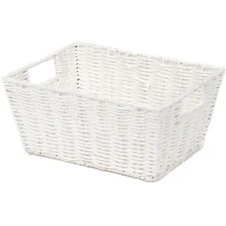 Compactor Flechtkorb Aufbewahrungskorb 31 x 24 x 14 cm weiß