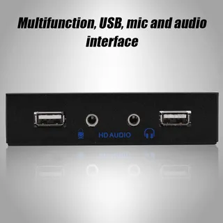 Mrisata 3.5 Frontplatte PC-Frontplatte Interner Kartenleser 3.2 15×11×3 USB2.0 HD-Audio-Diskette Frontplatte 3.5 9-Pin-zu-2-USB2.0-Schnittstelle mit Mikrofon-Audio